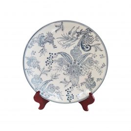 Blue and White Ceramic Plate