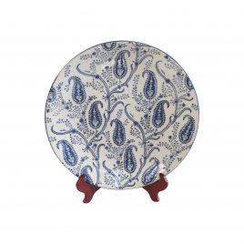 Blue and White Ceramic Plate