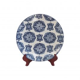 Blue and White Ceramic Plate