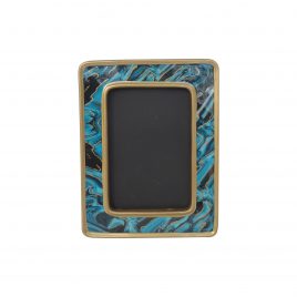 Blue agate with gold trim frame