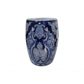 Blue and White Ceramic Garden Stool