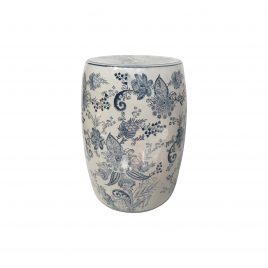 Blue and White Ceramic Garden Stool