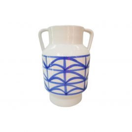 Navy Blue Retro Ceramic Vase (Large)