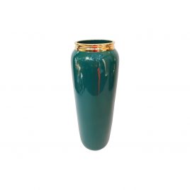 Emerald Green w/t gold trim Vase (Medium)
