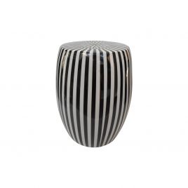 Black & White Stripe Cermic Garden Stool