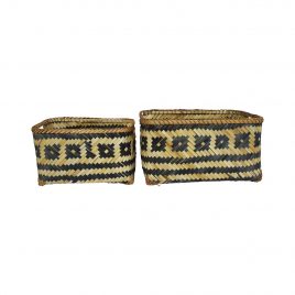 Monochrome Bamboo Basket (Set of 2)
