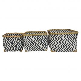Monochrome Bamboo Basket (Set of 3)