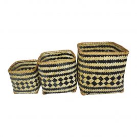 Monochrome Bamboo Basket (Set of 3)