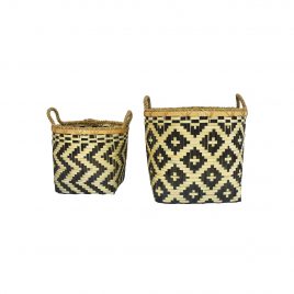 Monochrome Bamboo Basket (Set of 2)