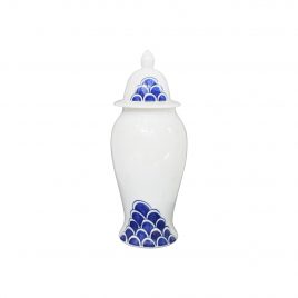 Blue Cloud Pattern White Jar w/t Lid (Small)