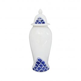 Blue Cloud Pattern White Jar with Lid(L)