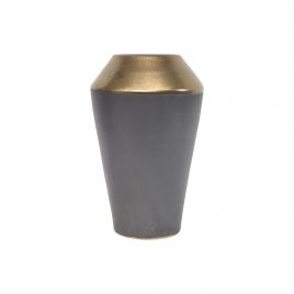 Grey Pottery Planter w/ Gold Trim (Small)