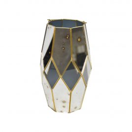 Antique mirror vase w/ Gold Trim (Large)