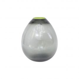 Grey Vase w/ Lime Green Edge