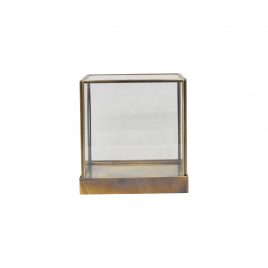 Glass Candle Holder with Gold Edges