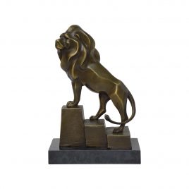 Lion Bronze Sculpture on Base