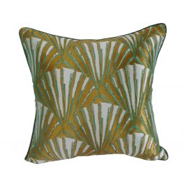Gold Art Deco Fan Throw Pillow