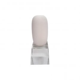 White Ceramic Vase w/ Crystal Base