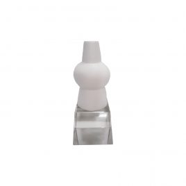 White Ceramic Vase w/ Crystal Base