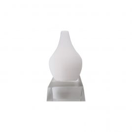 White Ceramic Vase w/ Crystal Base