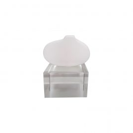 White Ceramic Vase w/ Crystal Base