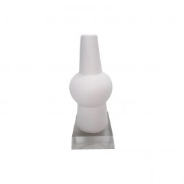 White Ceramic Vase w/ Crystal Base