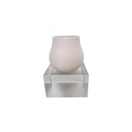 White Ceramic Vase w/ Crystal Base