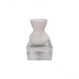 White Ceramic Vase w/ Crystal Base
