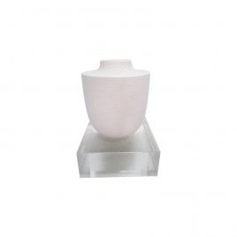 White Ceramic Vase w/ Crystal Base