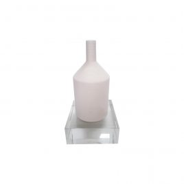 White Ceramic Vase w/ Crystal Base