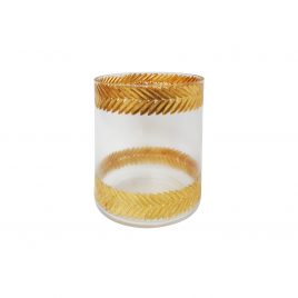 Decorative Glass Vase w/ Gold Trim (S)
