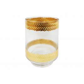 Decorative Glass Vase w/ Gold Trim (L)