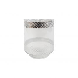 Decorative Glass Vase w/ Silver Trim (S)