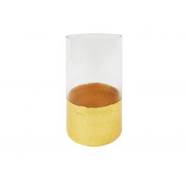 Decorative Glass Vase w/ Gold Trim