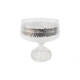 Decorative Glass Vase w/ Silver Trim