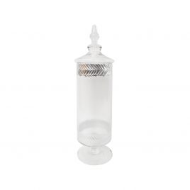 Decorative Glass Vase w/ Silver Trim