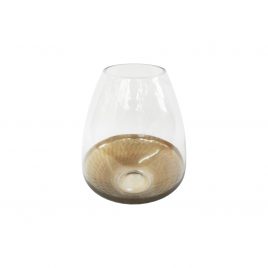 Decorative Glass Vase w/ Gold Trim (L)