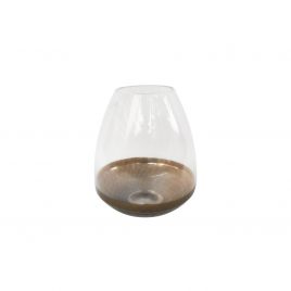 Decorative Glass Vase w/ Gold Trim (S)