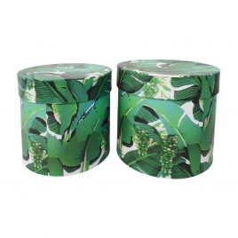 Paper Box Tropical Leaves Printed
