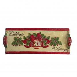 Christmas ceramic horderve tray
