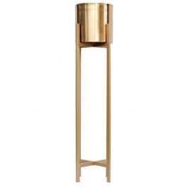 Golden Metal Planter with Base (L)