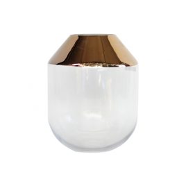 Decorative Glass Vase w/ Golden Trim (L)