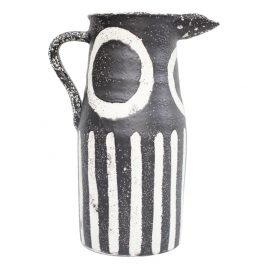 Black & White Stripe Stonewear Pitcher