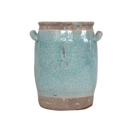 Candia Blue Glazed Ceramic Vase