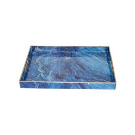 Blue Malachite Rectangular Trays (S)