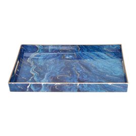Blue Malachite Rectangular Trays (L)