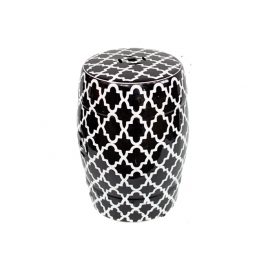 Morocco Black & White Garden Stool