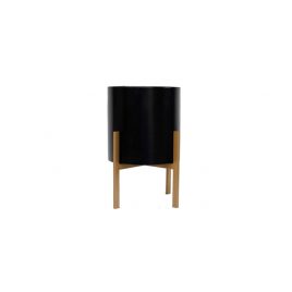 Black Metal Planter with Gold legs (L)