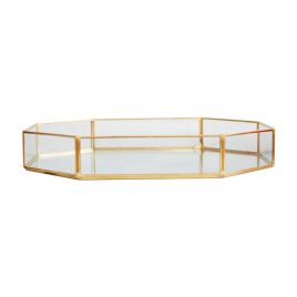 Mirror Serving Trey with Golden Trim (L)