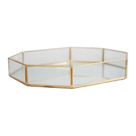 Mirror Serving Trey with Golden Trim (S)